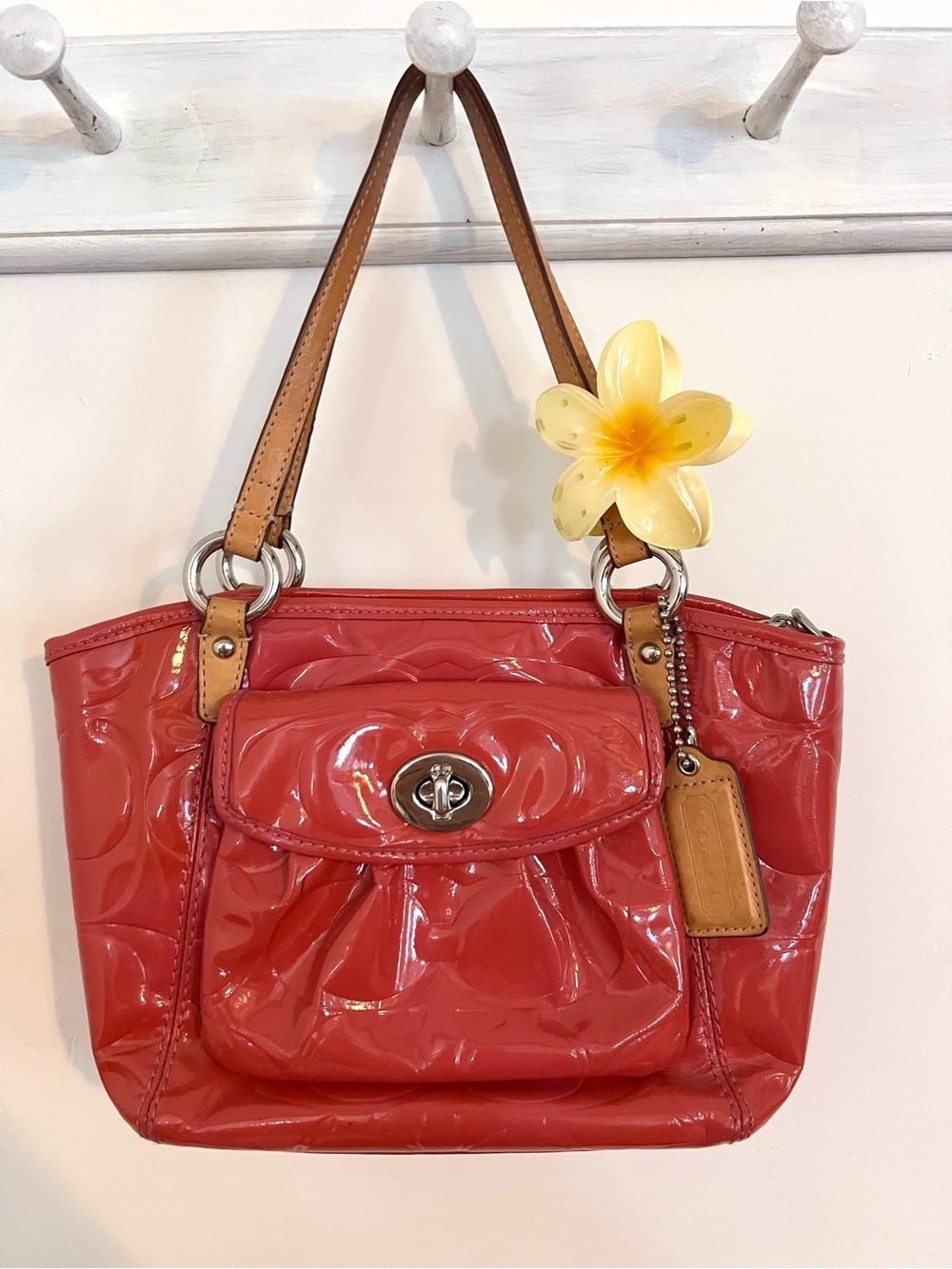 Y2K Coach patent leather handbag